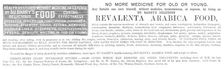 Revalenta Arabica Food, 1883. Creator: Unknown