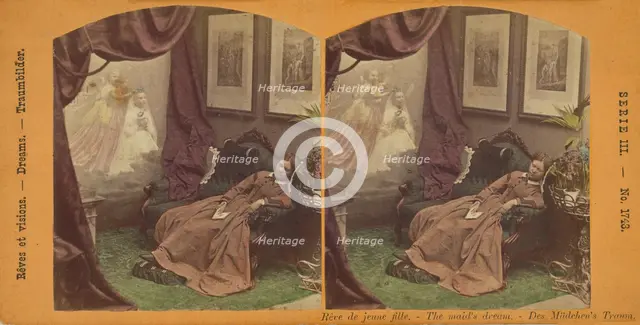 Reve de jeune fille. - The maid's dream. - Des Madchen's Traum., about 1865. Creator: S.P. Christmann.
