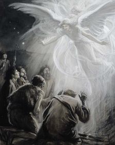Revelation of angels to shepherds, 1899. Creator: Albert Edelfelt
