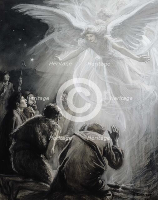 Revelation of angels to shepherds, 1899. Creator: Albert Edelfelt.