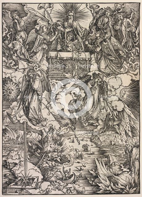 Revelation of St. John: Seven Angels with Trumpets, 1511. Creator: Albrecht Dürer (German, 1471-1528).