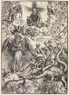 Revelation of St. John: The Woman Clothed with the Sun, 1511. Creator: Albrecht Dürer (German, 1471-1528)