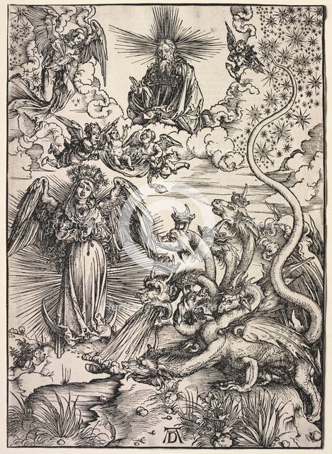 Revelation of St. John: The Woman Clothed with the Sun, 1511. Creator: Albrecht Dürer (German, 1471-1528).