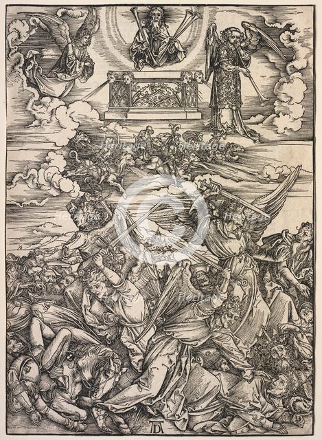 Revelation of St. John: The Four Destroying Angels, 1511. Creator: Albrecht Dürer (German, 1471-1528).
