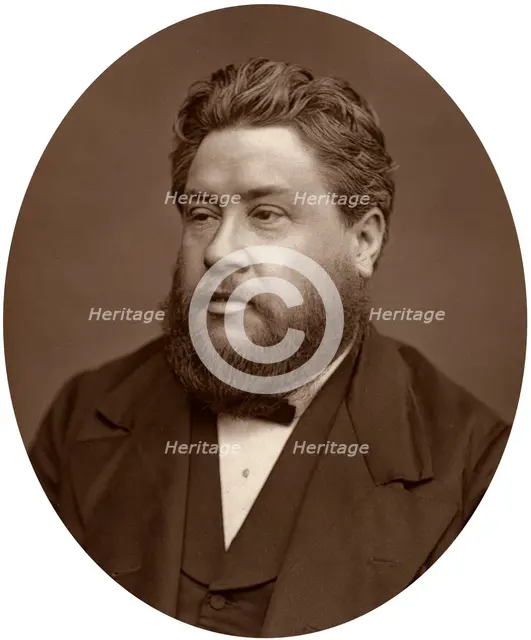 Reverend Charles Haddon Spurgeon, pastor of the Metropolitan Tabernacle, 1880. Creator: Lock & Whitfield.