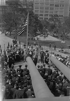 Reverend Herbert Shipman addressing recruits, 1917. Creator: Bain News Service