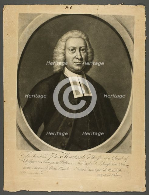 Reverend John Moorhead, 1751. Creator: Peter Pelham.