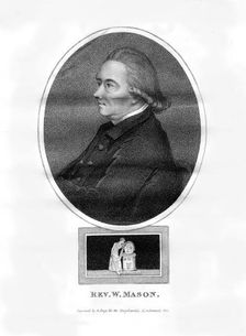 Reverend William Mason, English poet, editor and gardener, (1815).Artist: R Page