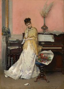 Reverie—The Letter, 1870s. Creator: Raimundo de Madrazo y Garreta