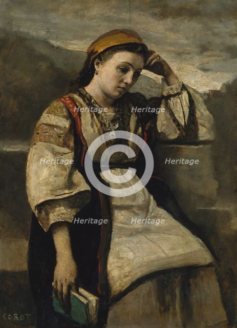 Reverie, ca. 1860-65. Creator: Jean-Baptiste-Camille Corot.