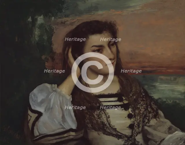 Rêverie (Portrait of Gabrielle Borreau), 1862. Creator: Gustave Courbet.