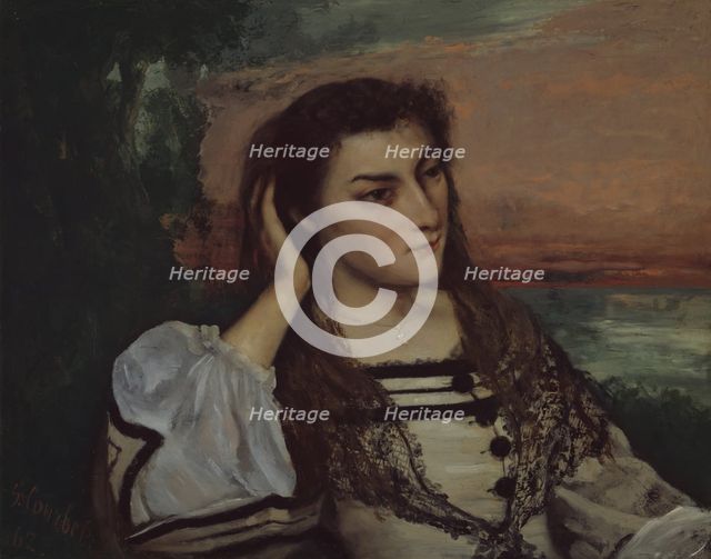 Rêverie (Portrait of Gabrielle Borreau), 1862. Creator: Gustave Courbet.