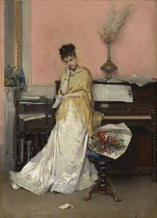 Reverie—The Letter, 1870s. Creator: Raimundo de Madrazo y Garreta
