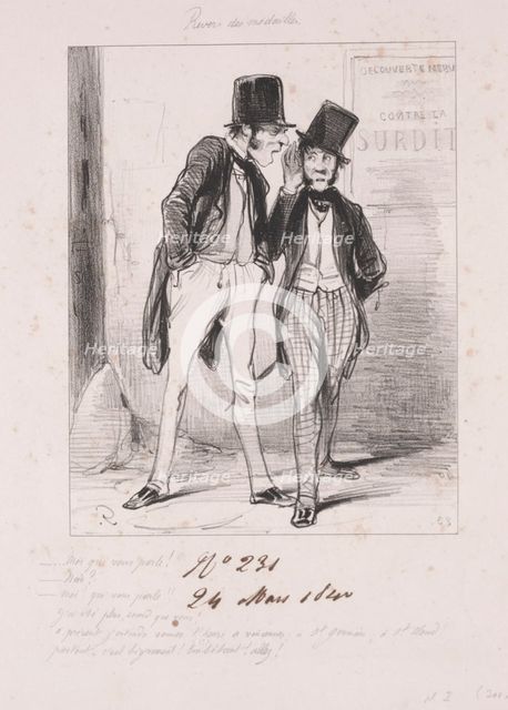Revers des médailles: Moi qui vous parle, 1840. Creator: Paul Gavarni (French, 1804-1866).