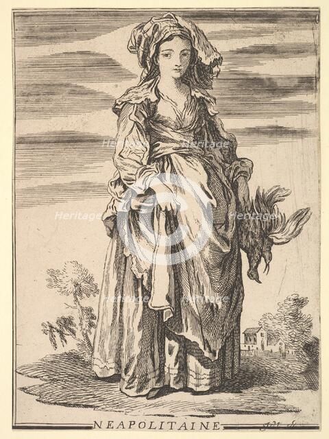 Reverse copy of Neapolitaine, from Recueil de diverses fig.res étrangeres Inventée..., 18th century. Creator: Unknown.