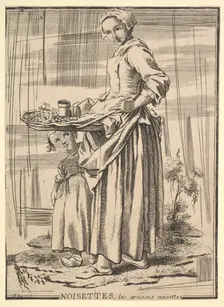 Reverse copy of Noisettes (Nutcrackers), from Les Cris de Paris (The Cries of Paris), 18th century. Creator: Jacques Philippe Le Bas