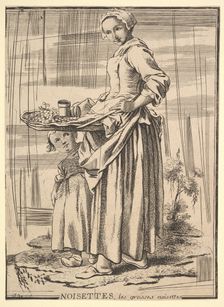 Reverse copy of Noisettes (Nutcrackers), from Les Cris de Paris (The Cries of Paris), 18th century. Creator: Jacques Philippe Le Bas