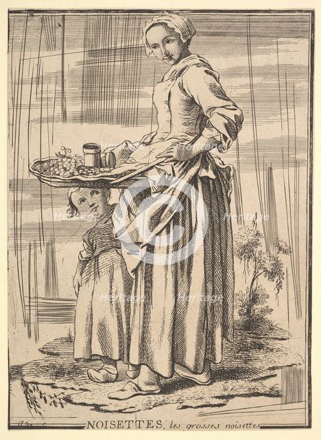 Reverse copy of Noisettes (Nutcrackers), from Les Cris de Paris (The Cries of Paris), 18th century. Creator: Jacques Philippe Le Bas.