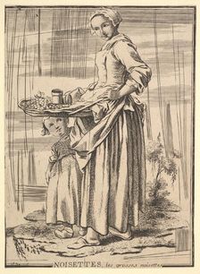 Reverse copy of Noisettes (Nutcrackers), from Les Cris de Paris (The Cries of Paris), 18th century. Creator: Jacques Philippe Le Bas