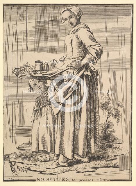 Reverse copy of Noisettes (Nutcrackers), from Les Cris de Paris (The Cries of Paris), 18th century. Creator: Jacques Philippe Le Bas.