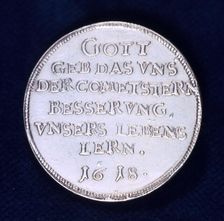 Reverse of a medal commemorating the brilliant comet of November 1618