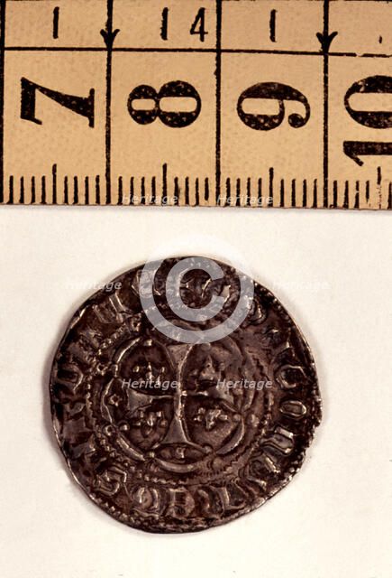 Reverse of an Alfonsín in silver, reign of Peter III the Cerimonious. Mint: Sardinia.