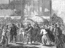 Revictualling of Paris: first arrival of fish at the Halles, 1871. Creator: Unknown