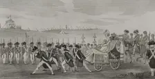 Review of Badajoz, Spain, 1801, (1851). Creator: LTL