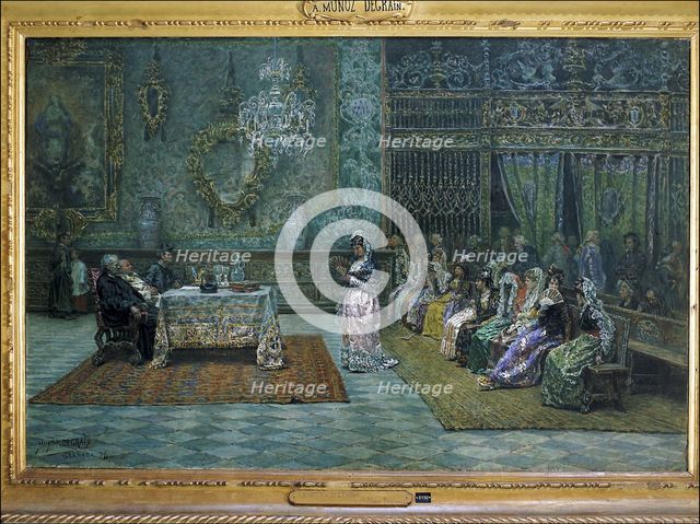 Review of doctrine in the vicarage of Granada' Muñoz Degrain oil, late 19th century.