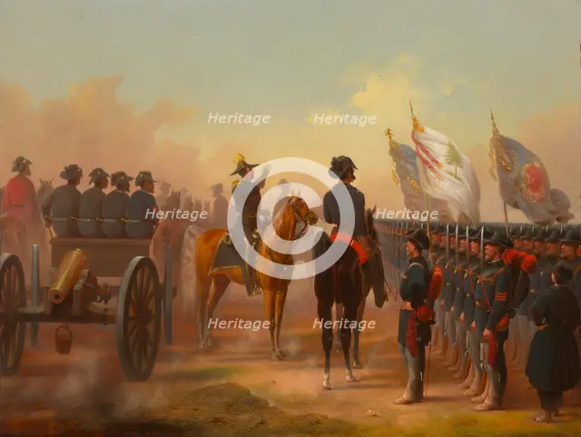 Review of Rhode Island and Maine Troops, 1861. Creator: James Walker.