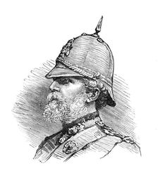 Review of Scottish Volunteers: Lieut.-Col. Sir G. H. Scott Douglas, Commanding Border Rifles, 1881. Creator: Unknown