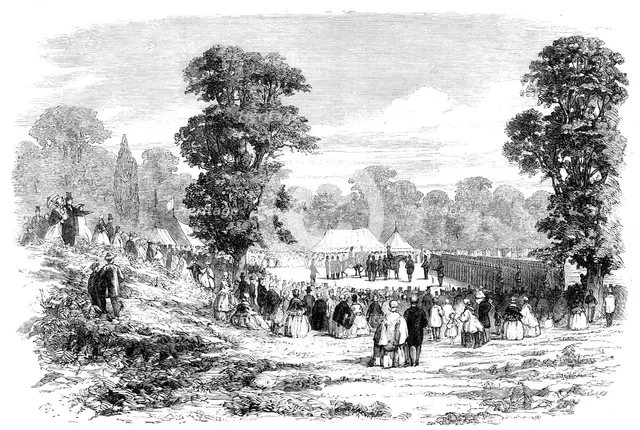 Review of the Worcester Volunteers in Stoneleigh Park, 1860. Creator: Unknown.