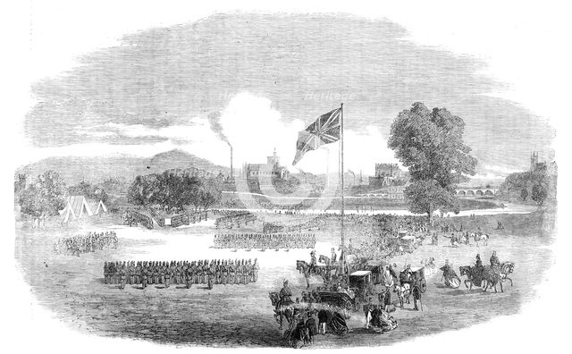 Review of the Cumberland Rifle Volunteers in Rickerby Park, Carlisle, 1861. Creator: Unknown.