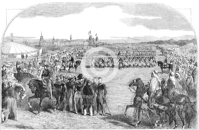 Review of the Division under Prince Napoleon before the Sultan, at Scutari - Zouaves Defiling, 1854. Creator: Unknown.
