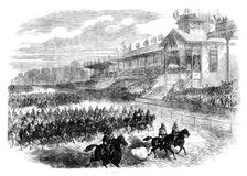 Review of the French Army at Longchamps, Bois de Boulogne, 1871. Creator: Unknown