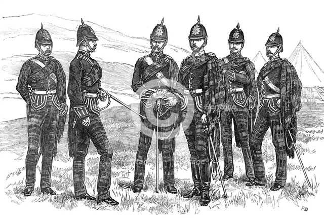 Review of the Scottish Volunteers: officers of the 1st Aberdeenshire Rifle Volunteers, 1881. Creator: Unknown.