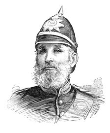 Review of the Scottish Volunteers: Lieut.-Colonel W. R. Morison, Commanding 1st Forfarshire, 1881. Creator: Unknown