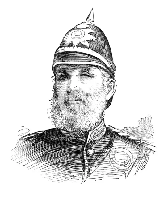 Review of the Scottish Volunteers: Lieut.-Colonel W. R. Morison, Commanding 1st Forfarshire, 1881. Creator: Unknown.
