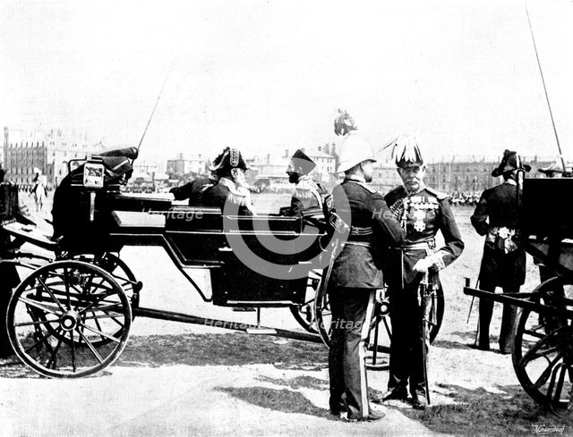 Review on Southsea Common in honour of the Ameer's son: watching The March Past,1895. Creator: Charles Knight.