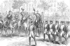 Review at Madrid before the Prince of Wales and the King of Spain: the Guardia Civile...1876. Creator: Unknown