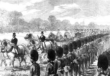 Review at Windsor of troops from the Ashantee War: the Queen passing along the line, 1874. Creator: Unknown