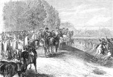 Review before the Emperor and the Prince of Wales in the Bois de Boulogne, Paris, 1869. Creator: Unknown
