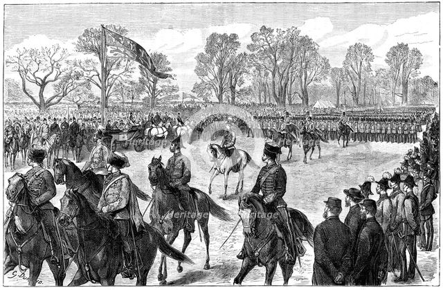 'Review in Windsor Great Park of the troops from the Ashanti war', 1900. Artist: G Durand