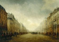 Review passing by the Prince-President on the Grand Boulevards, 1852. Creator: Gustave-Edward Barry