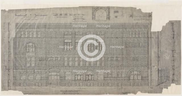 Revised 24th Street Elevation for Standard Club, Chicago, Illinois, Details and Sections, 09/19/1887 Creator: Adler & Sullivan.