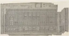 Revised 24th Street Elevation for Standard Club, Chicago, Illinois, Details and Sections, 09/19/1887 Creator: Adler & Sullivan