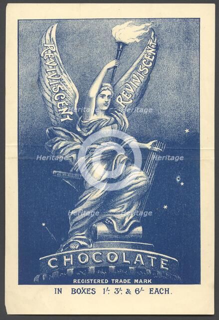 Reviviscent Chocolate, 1890s. Artist: Unknown