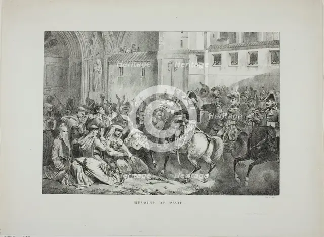 Revolt of Pavia, 1826. Creator: Auguste Raffet.