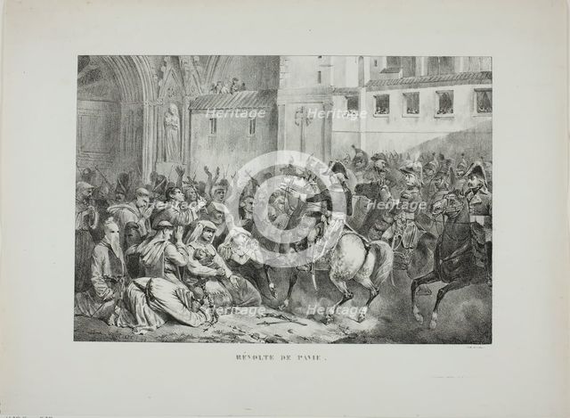Revolt of Pavia, 1826. Creator: Auguste Raffet.