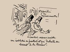 Revolution in Painting! And a terrorizing beginning. Le Charivari, 1874 , 1874. Creator: Cham (Amédée Charles de Noé) (1819-1879)